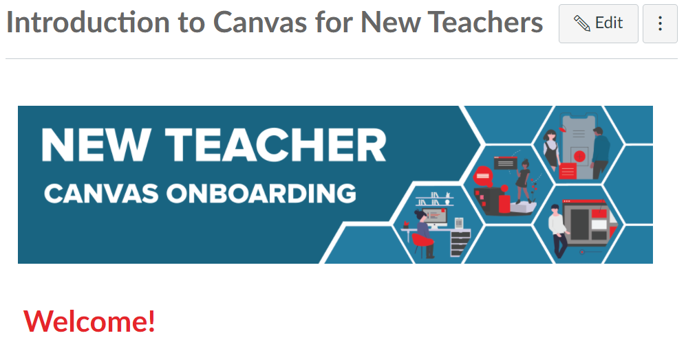 Header image for New Teacher Canvas Onboarding course 